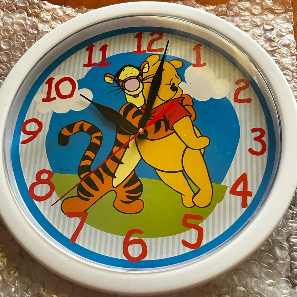 Vintage Winnie the Pooh & Tigger Wall Clock - 10 Inch